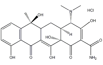 Tetracycline hydrochloride structural formula