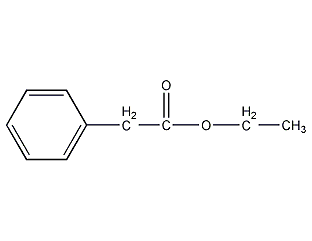 Structural formula of ethyl phenylacetate