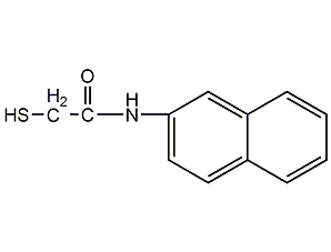 Structural formula of mercaptoacetonaphthamide