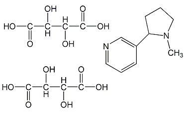 (-)-Nicotine bitartrate structural formula