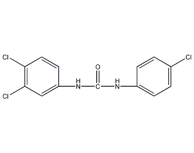 3,4,4'-Trichlorodiphenyl urea structural formula