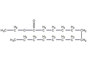 Structural formula of ethyl myristate