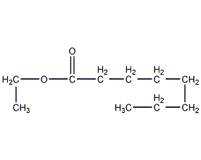 Structural formula of ethyl octanoate