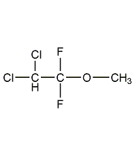 2,2-Dichloro-1,1-difluoroethyl methyl ether structural formula