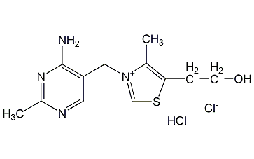 Structure formula of vitamin B1 hydrochloride