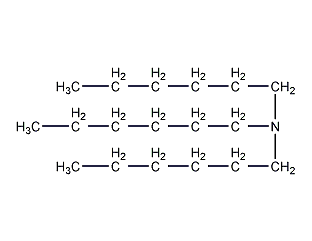 Tri-n-hexylamine structural formula