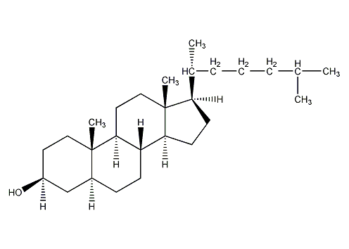 Cholestanol, dihydrocholesterol structural formula