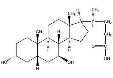 Ursodeoxycholic acid structural formula