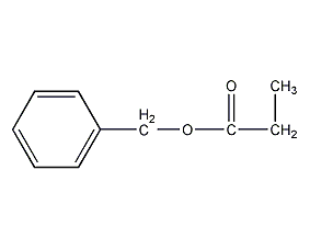 Structural formula of benzyl propionate
