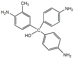 (4-amino-3-tolyl)-bis(4-aminophenyl)methanol structural formula