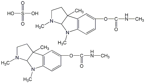 Structural formula of physoslium sulfate salt
