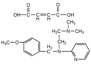 Structural formula of pyrenamine maleate