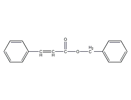 Structural formula of benzyl cinnamate