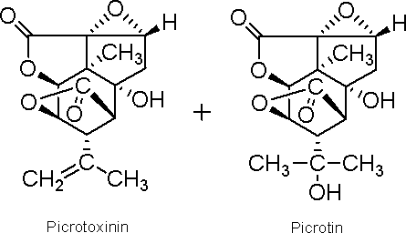 Structural formula of picrotoxin