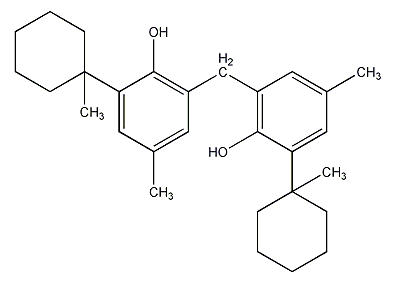 2,2'-methylenebis[4-methyl-6-(1-methyl  Cyclohexyl)]phenol structural formula