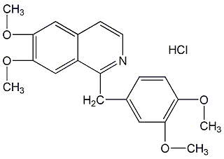 Structural formula of papaverine hydrochloride