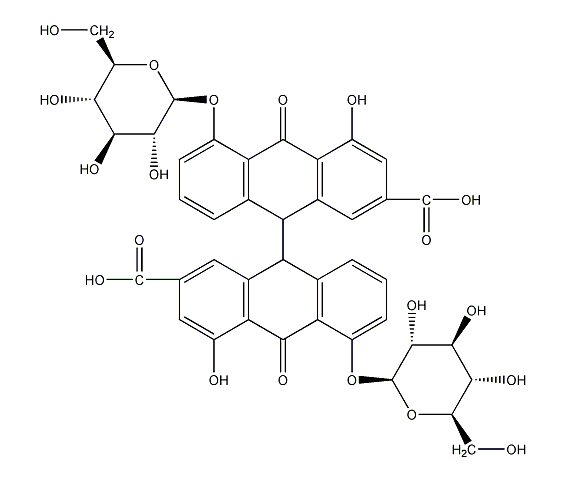 Structural formula of sennoside A