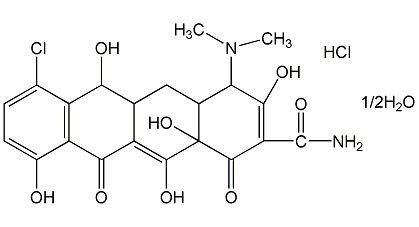 Demeclocycline hydrochloride structural formula