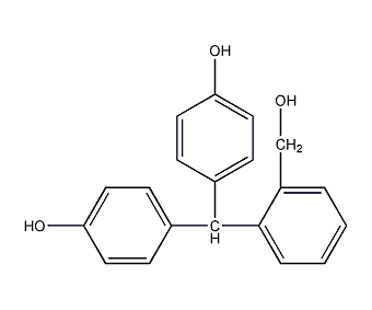 2-[bis(p-hydroxyphenyl)methyl]benzyl alcohol structural formula