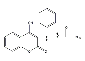 Structural formula of warfarin