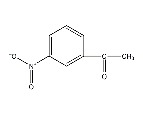 Structural formula of m-nitroacetophenone