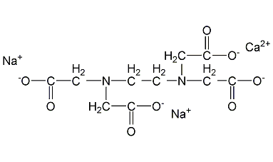 Structural formula of calcium ethylenediaminetetraacetate disodium salt