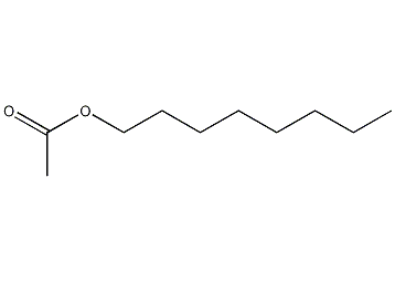 Structural formula of octyl acetate