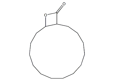 Structural formula of cyclopentadecanolactone
