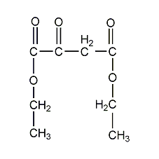 Structural formula of diethyl butanonedioic acid