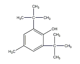 2,6-di-tert-butyl-p-cresol structural formula
