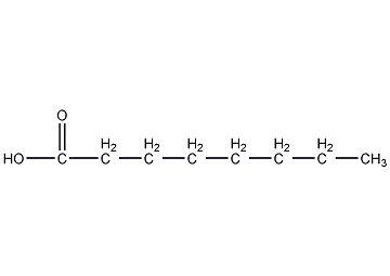 Caprylic acid structural formula