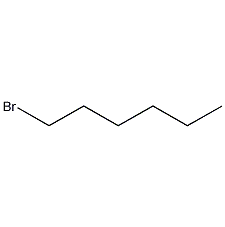 Structural formula of hexane bromide