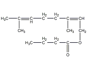 Geranyl butyrate structural formula