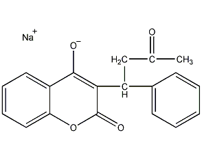 Warfarin sodium salt structural formula