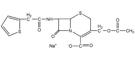 Cefothiofen sodium structural formula