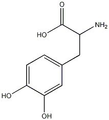 DL-β-(3,4-dihydroxyphenyl)alanine structural formula