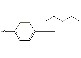 Structural formula of p-tert-octylphenol