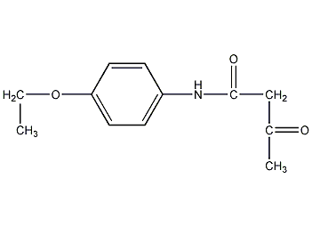 Structural formula of p-ethoxyacetoacetanilide