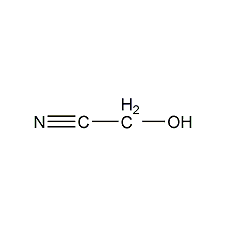 Structural formula of hydroxyacetonitrile