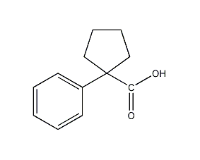 1-phenylcyclopentane-1-carboxylic acid structural formula