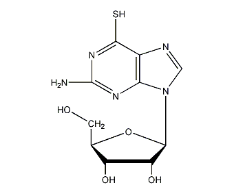 6-mercaptoguanine nucleoside structural formula