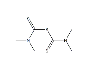 Structural formula of tetramethylthiuram monosulfide
