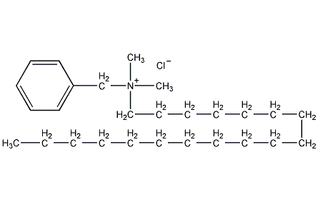 Structural formula of octadecylbenzyldimethylammonium chloride