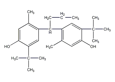 4,4'-butylene-bis(6-tert-butyl m-cresol) structural formula