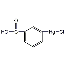Structural formula of p-chloromercuric benzoic acid