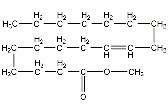 Structural formula of methyl linoleate