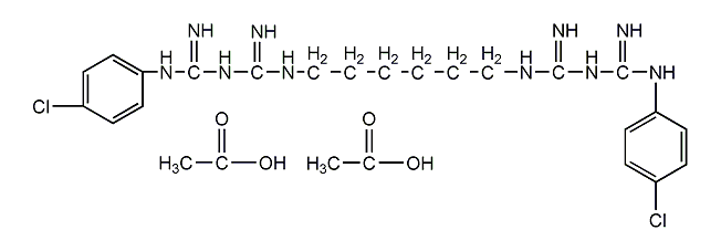 Chlorhexidine diacetate structural formula