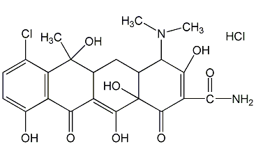 Chlorotetracycline hydrochloride structural formula