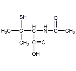 N-acetyl-DL-penicillamine structural formula