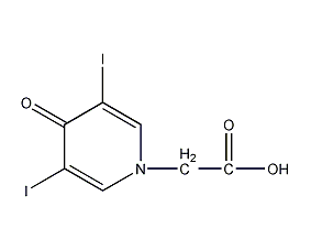 3,5-diiodo-4-pyridone-1-acetic acid structural formula